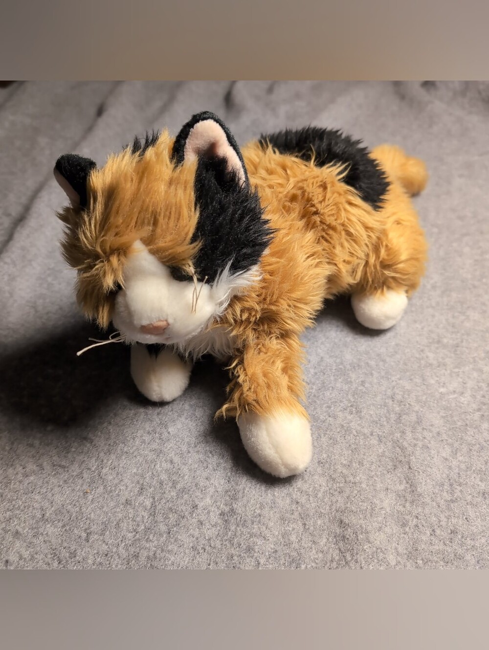 Vintage 2000 TY Classic Plush Carley Calico Cat Beanie Buddies 15" GUC